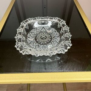 Vintage Pasari Indonessia Clear Pressed Glass Square ‎ Dish